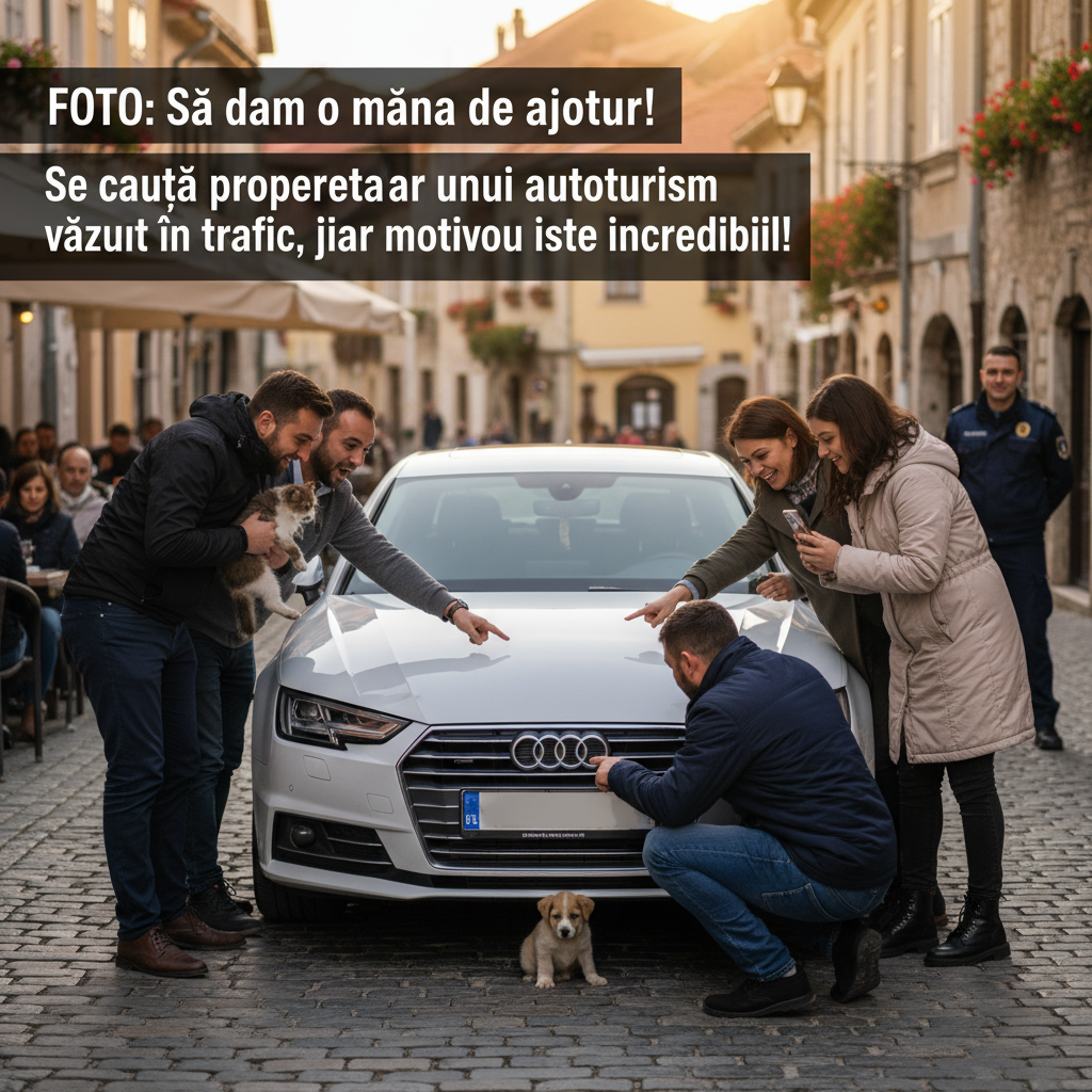 Ajutor pentru găsirea proprietarului unui autoturism surprins în trafic – motivul surprinzător!