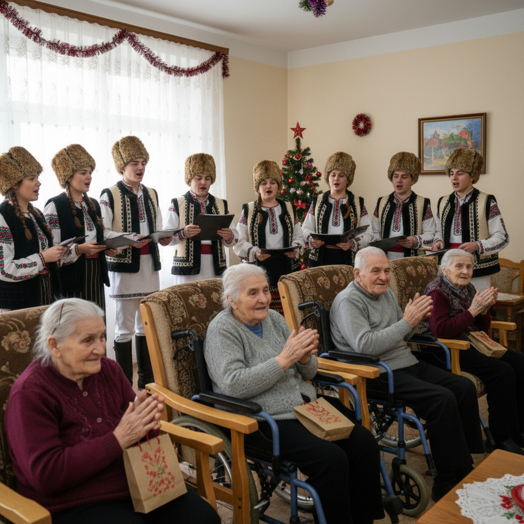 Colindătorii au adus bucurie la Căminul pentru Persoane Vârstnice din Baia Sprie