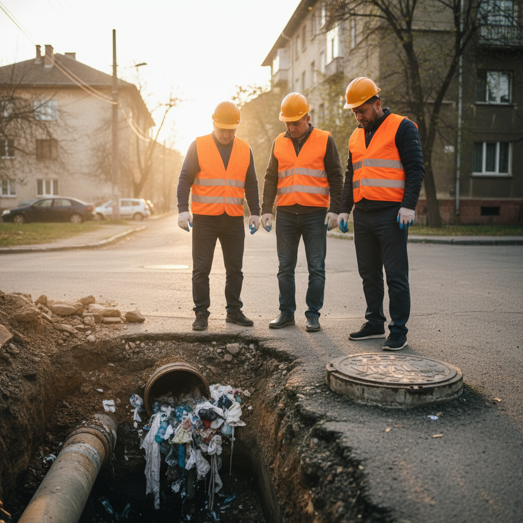 Creșterea defecțiunilor în rețelele de canalizare gestionate de Societatea VITAL S.A. din cauza materialelor nedegradabile