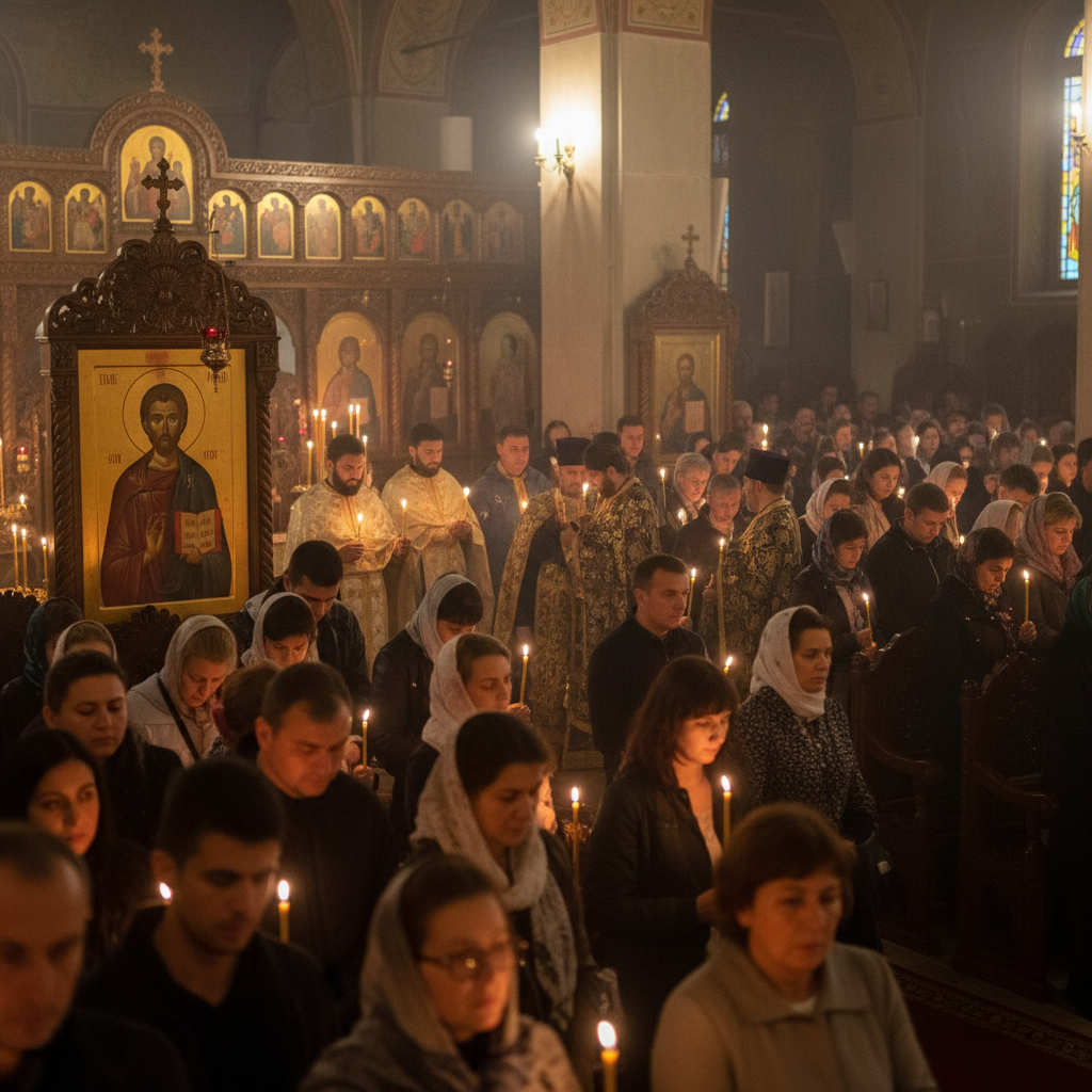 Seară de rugăciune și pelerinaj dedicată Sfântului Andrei în comunitatea locală