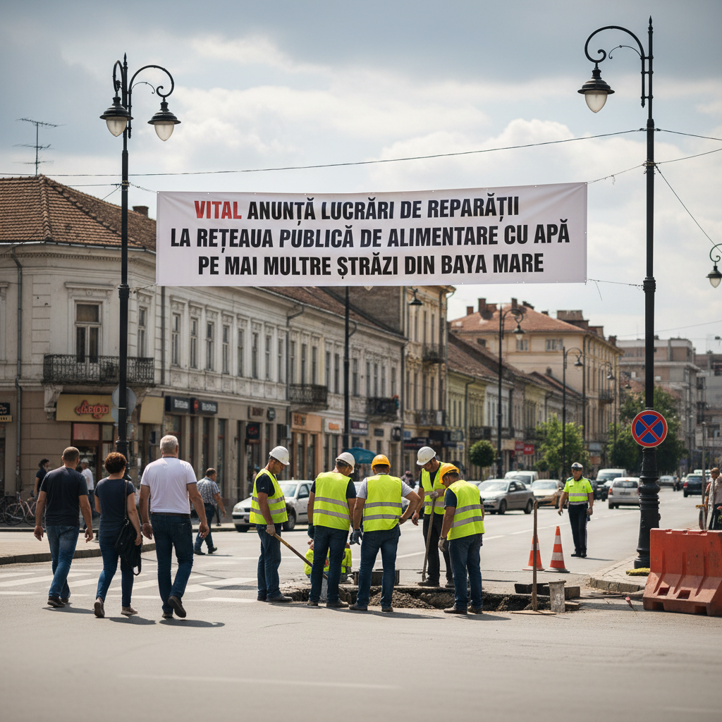 Vital anunță reparații la rețeaua publică de apă pe mai multe străzi din Baia Mare